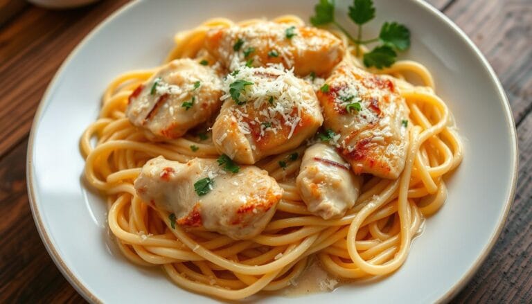 Garlic parmesan chicken pasta