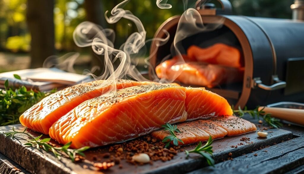 Smoking salmon