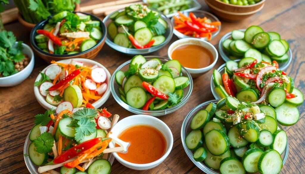 asian cucumber salad variations