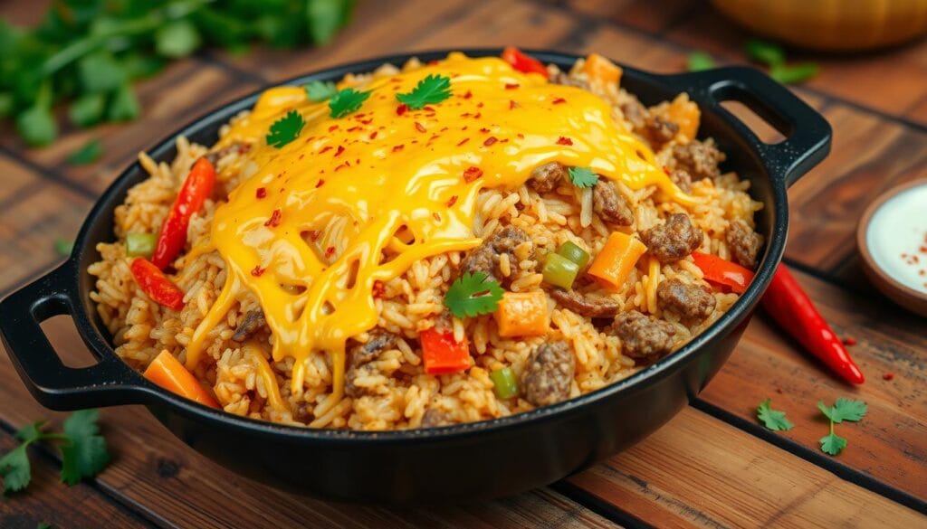 cheesy rice skillet