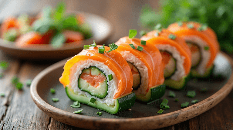 chatelaine smoked salmon roll on cucumber recipe