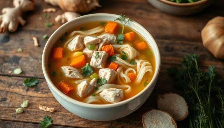 ginger chicken noodle soup carrots celery