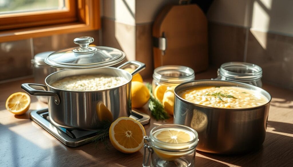 storing lemon rice soup