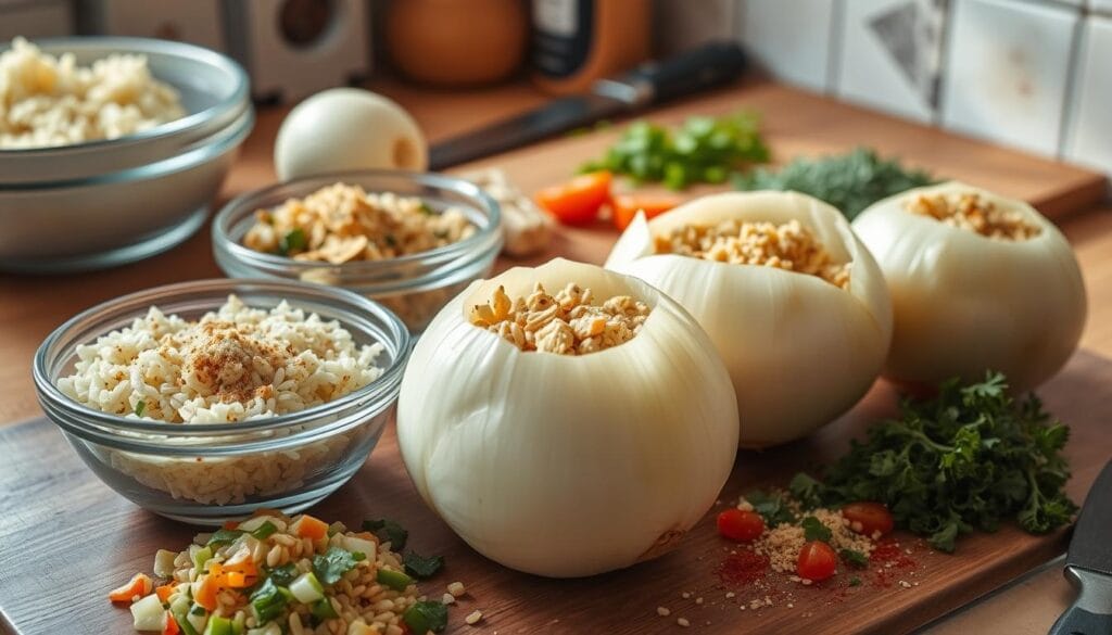 stuffed onion preparation