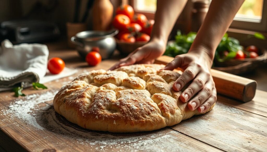 Focaccia shaping