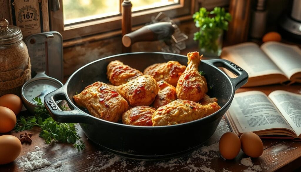 Fried chicken cooking