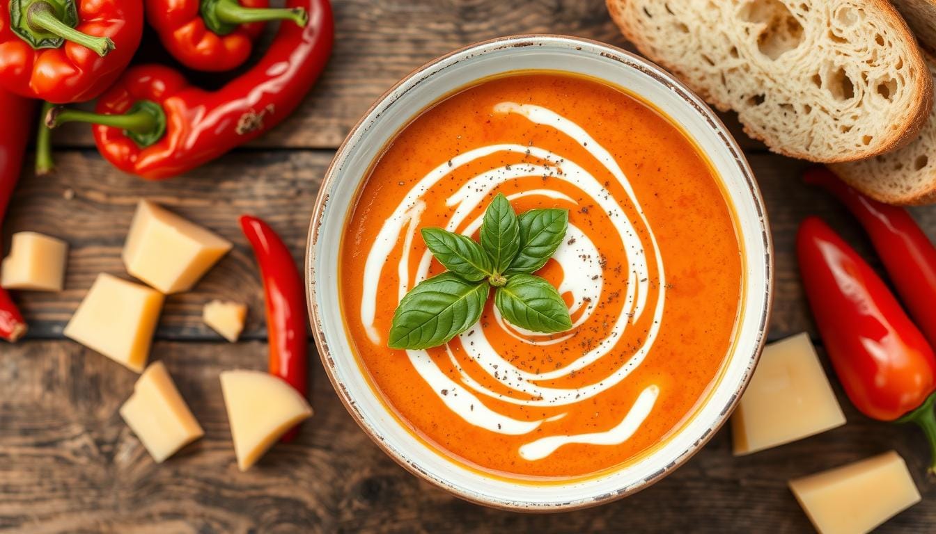 Roasted Red Pepper Gouda Soup