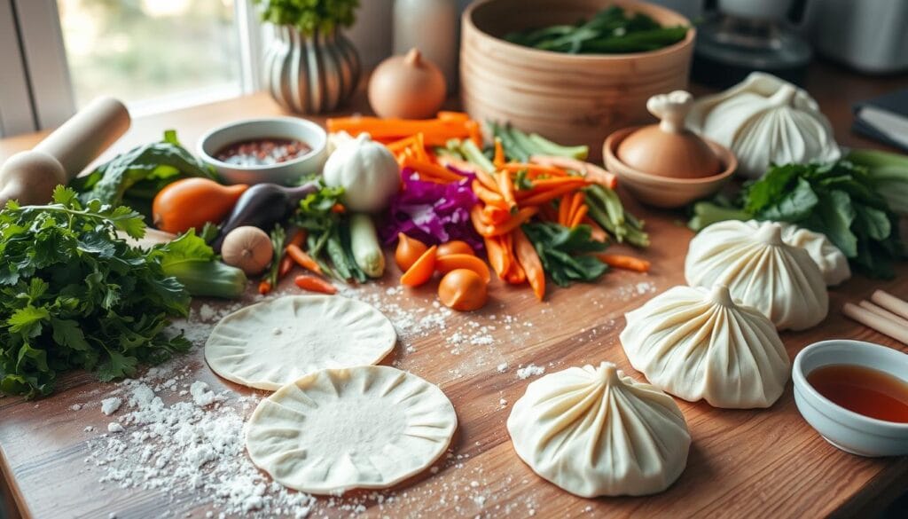 Vegan dumpling assembly