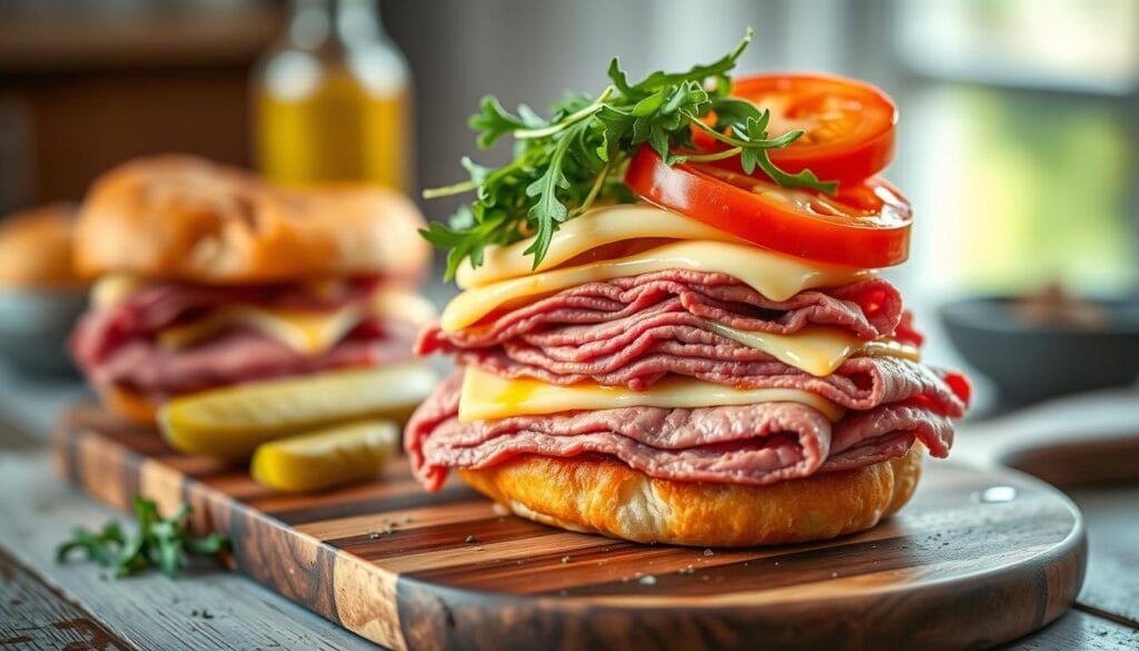 corned beef breakfast sandwich