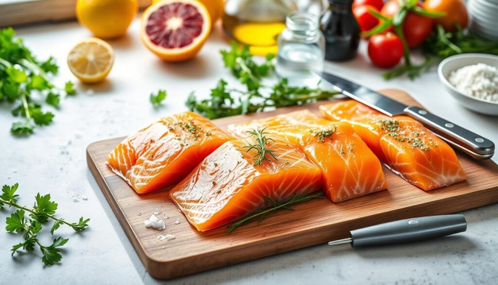 easy salmon crudo preparation