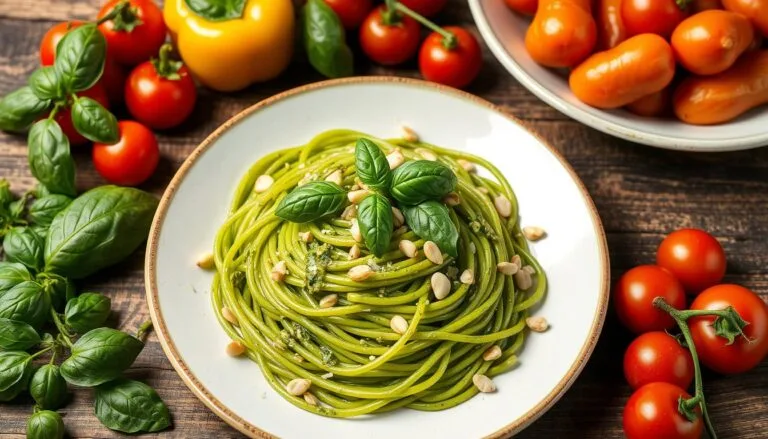 green spaghetti