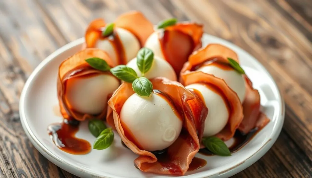 prosciutto wrapped mozzarella