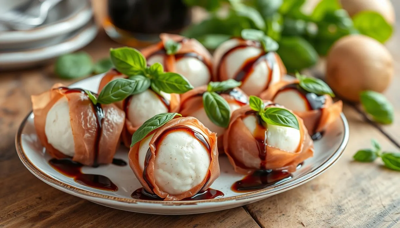 prosciutto wrapped mozzarella