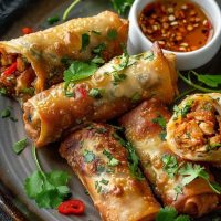 Spicy Baked Mexican Chicken Egg Rolls